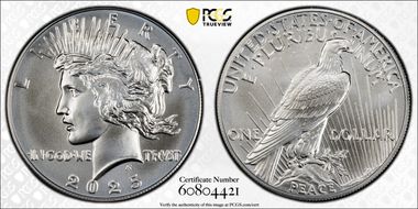 2025 $1 Peace Dollar MS70