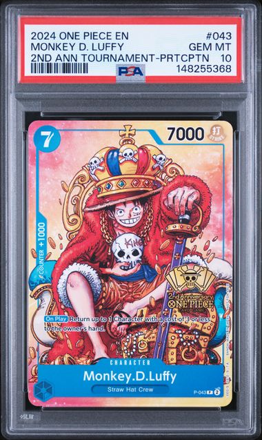 2024 One Piece ONE PIECE PROMOS 2ND ANN TOURNAMENT-PRTCPTN #043 Monkey D. Luffy front