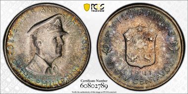 1947-S 50C Douglas MacArthur KM-184  Ag MS66