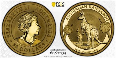2020-P $50 Kangaroo 1/2oz Au MS64