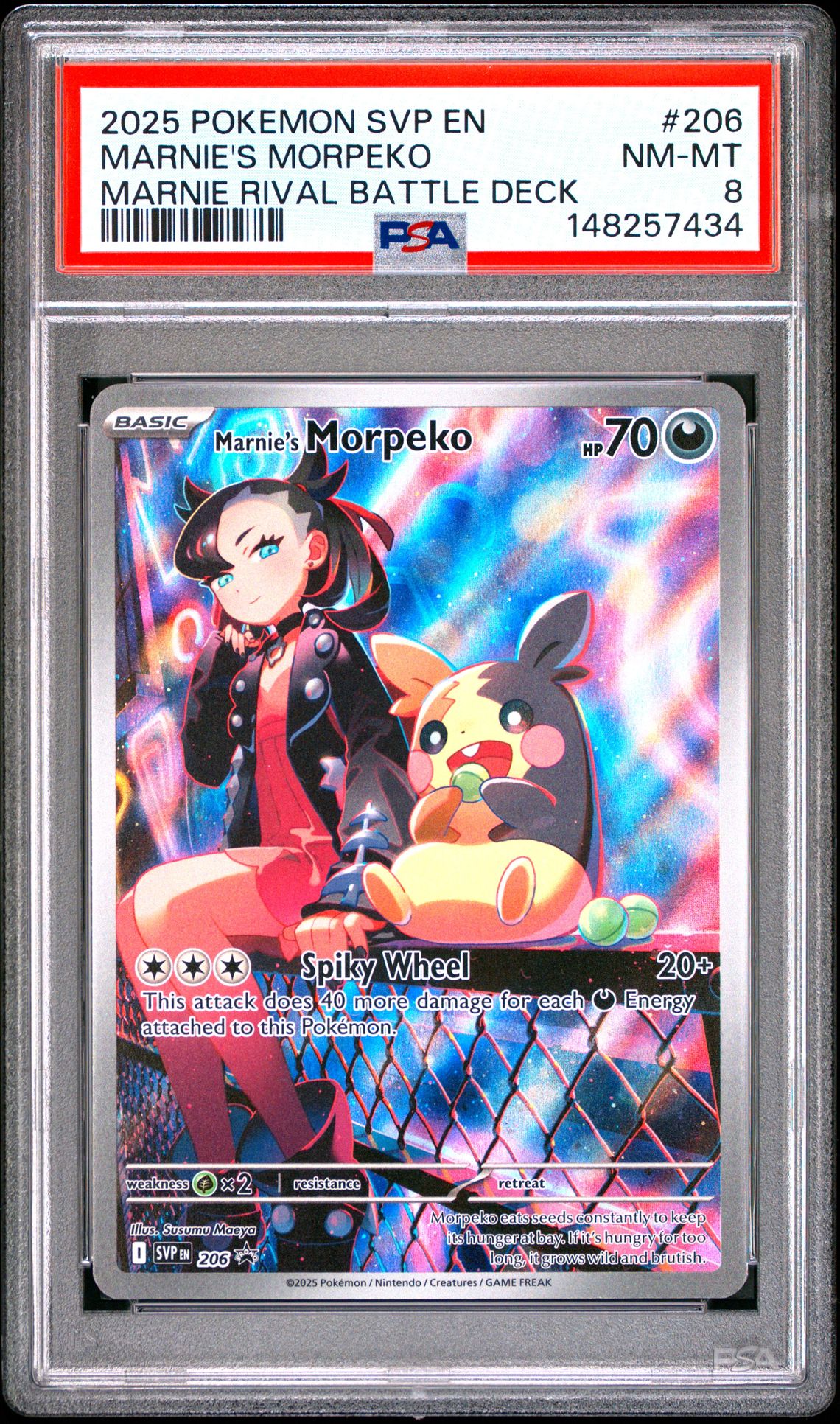 2025 Pokemon POKEMON SVP EN-SV BLACK STAR PROMO MARNIE RIVAL BATTLE DECK #206 Marnie's Morpeko front