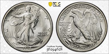 1916 50C MS66