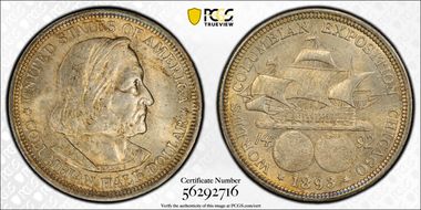 1893 50C Columbian MS64