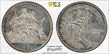 1883 5 Fr Lugano R-1373 N1