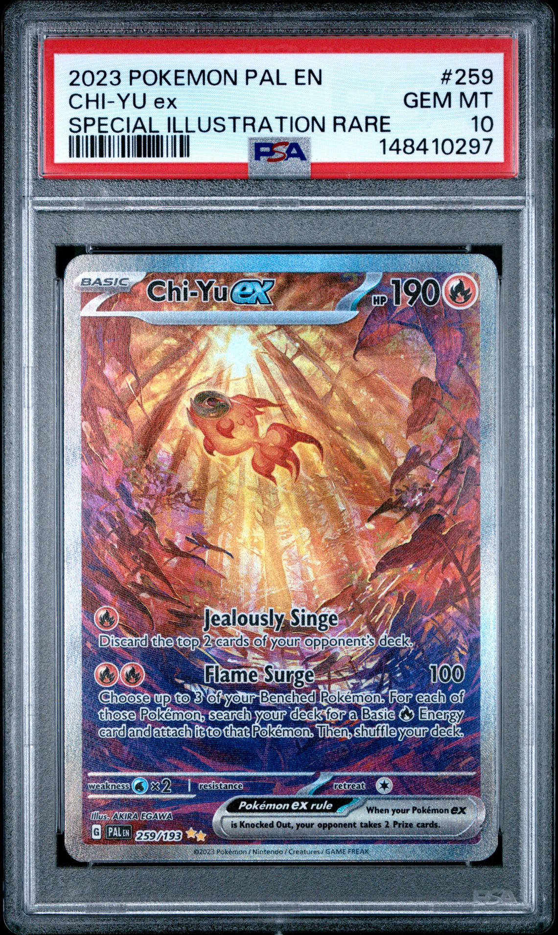 2023 Pokemon POKEMON PAL EN-PALDEA EVOLVED SPECIAL ILLUSTRATION RARE #259 Chi-Yu Ex front