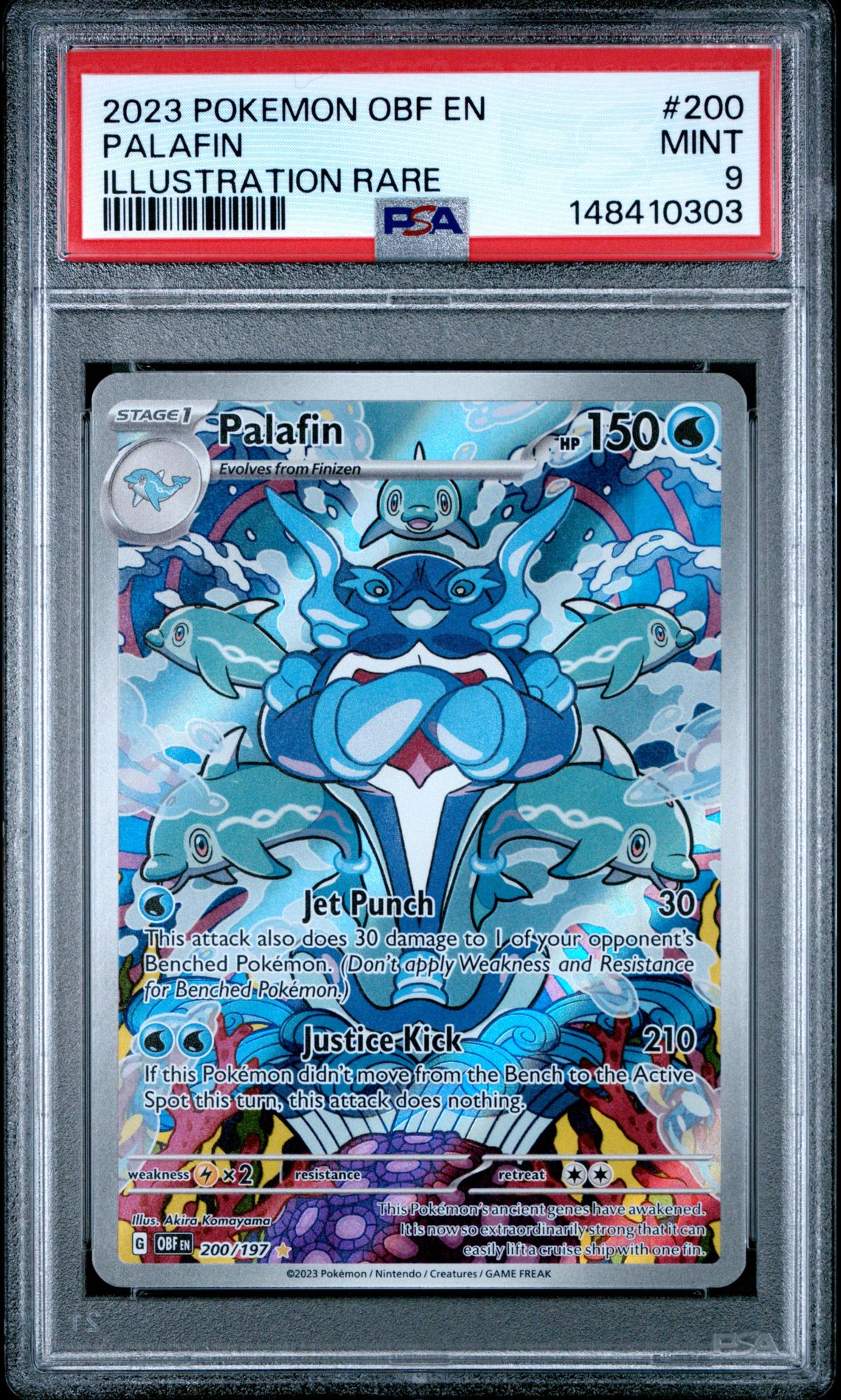 2023 Pokemon POKEMON OBF EN-OBSIDIAN FLAMES ILLUSTRATION RARE #200 Palafin front