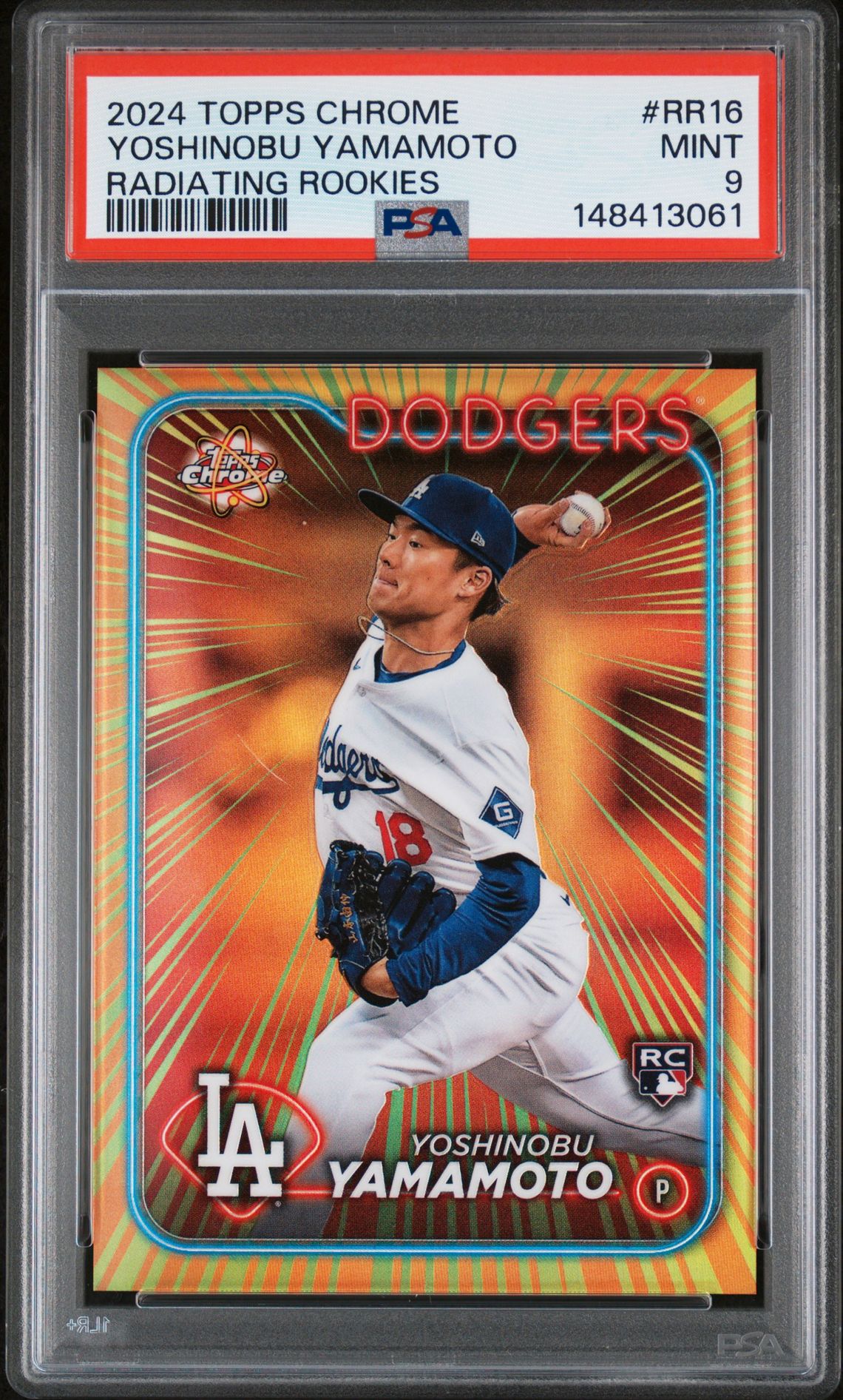 2024 Topps Chrome TOPPS CHROME RADIATING ROOKIES #RR16 Yoshinobu Yamamoto front