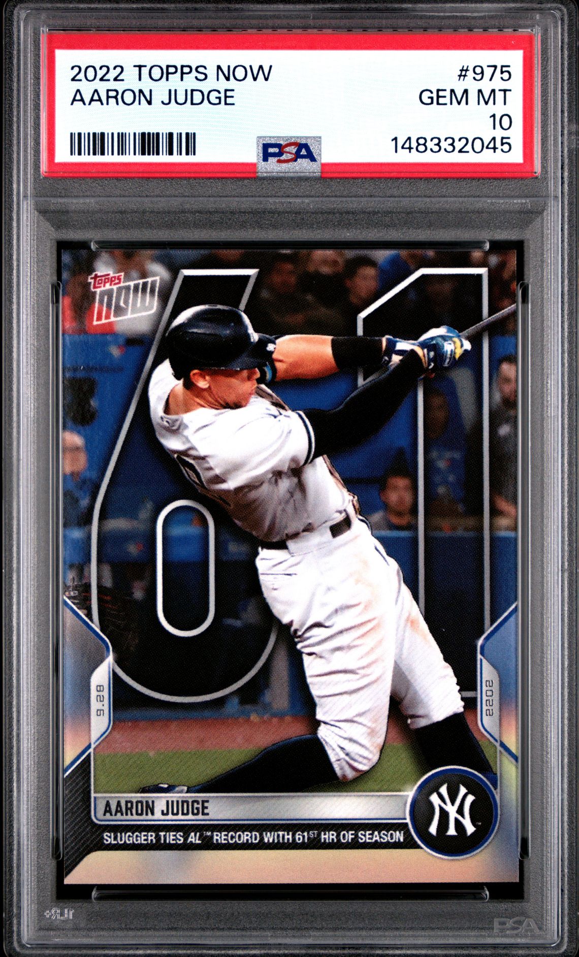 2022 Topps TOPPS NOW #975 Aaron Judge front
