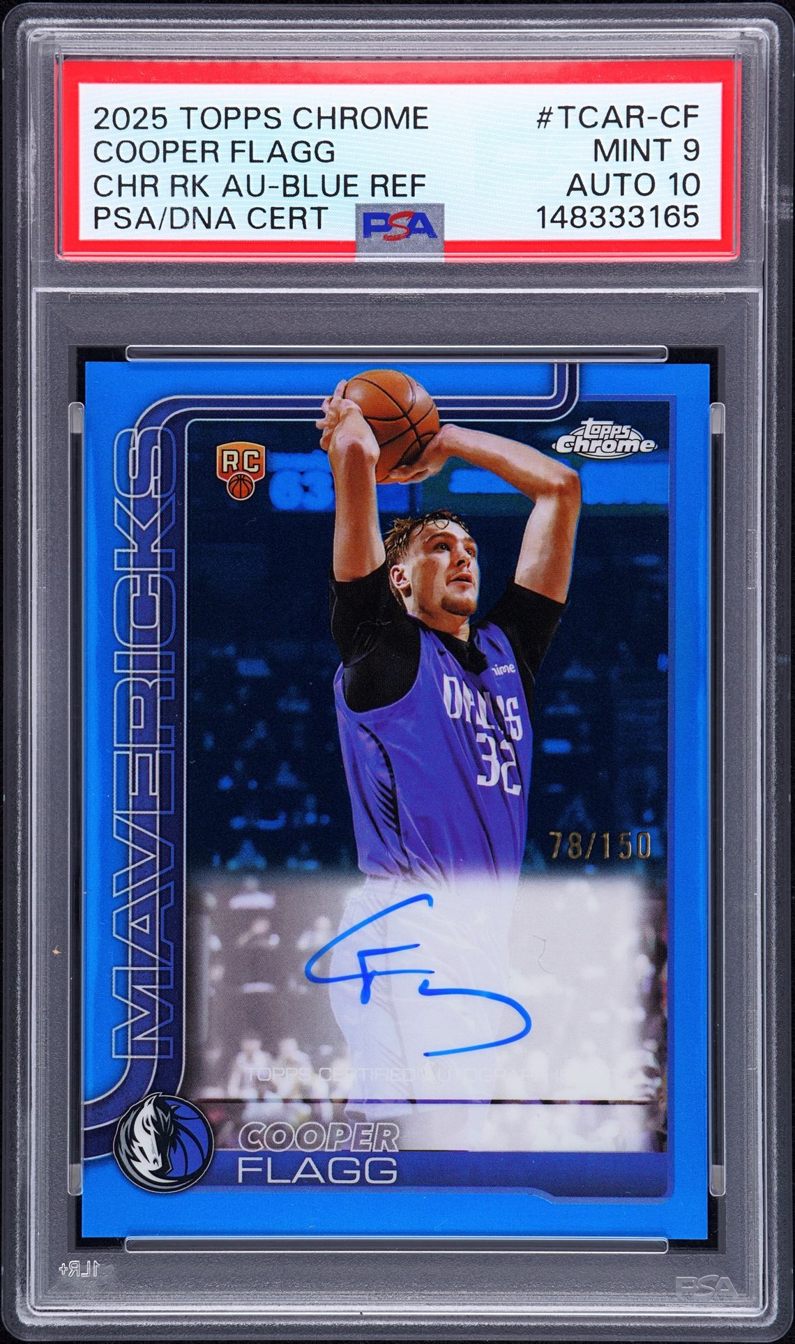 2025 Topps TOPPS CHROME CHROME ROOKIE AUTOGRAPHS Blue #TCAR-CF Cooper Flagg front