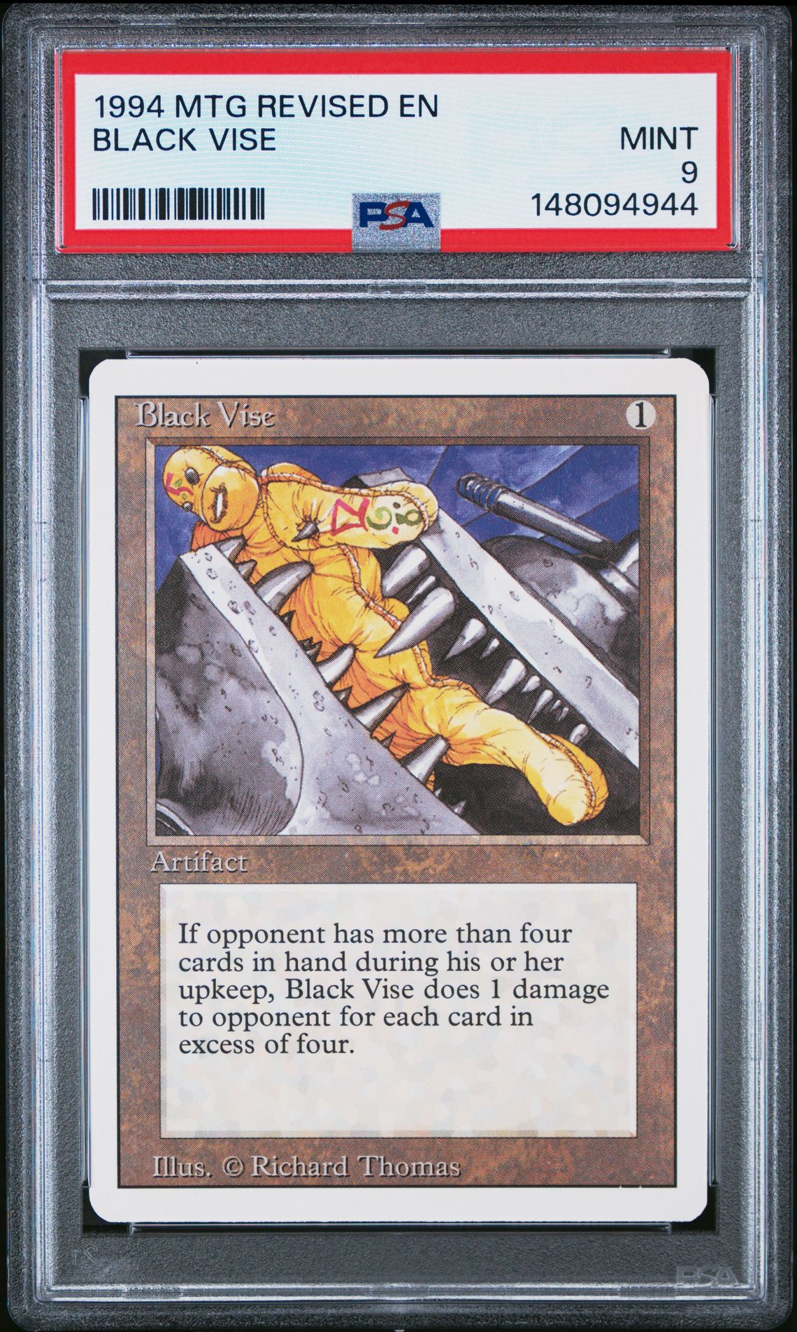 1994 MTG MAGIC THE GATHERING REVISED EDITION Black Black Vise front