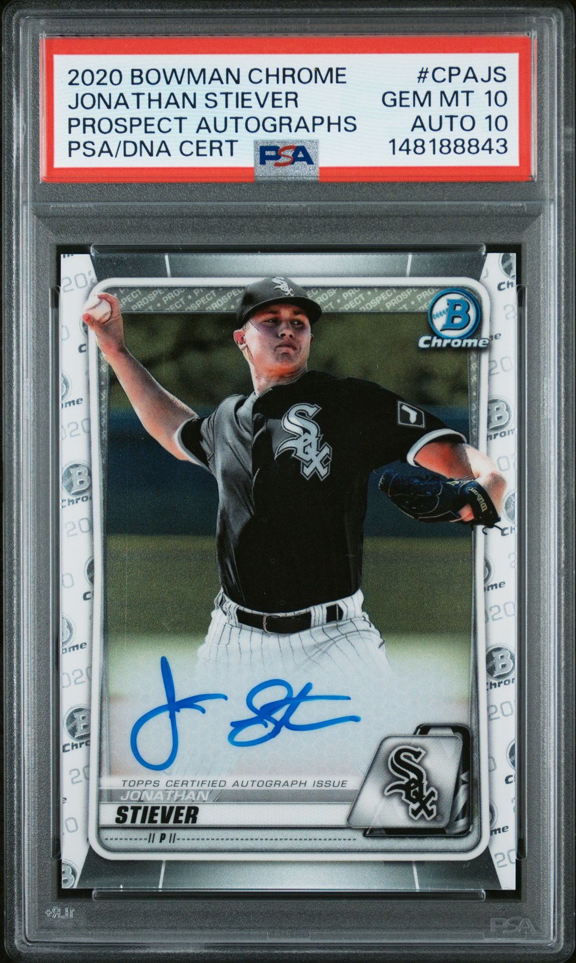 2020 Bowman BOWMAN CHROME PROSPECT AUTOGRAPHS Refractor #CPAJS Jonathan Stiever front