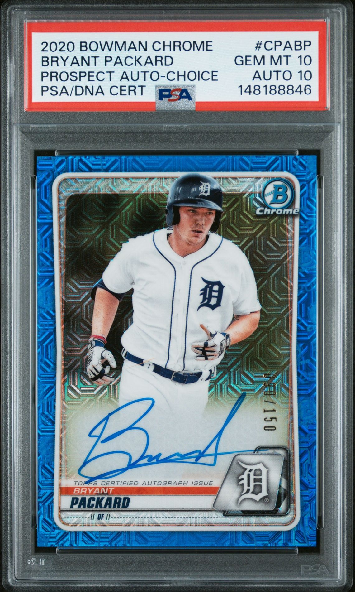 2020 Bowman BOWMAN CHROME PROSPECT AUTOGRAPHS CHOICECertificationPrimary Signer (1 Signer)BRYANT PACKARD #CPABP Bryant Packard front