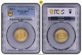 1880-S 20 Mar KM-9.2 Au MS64