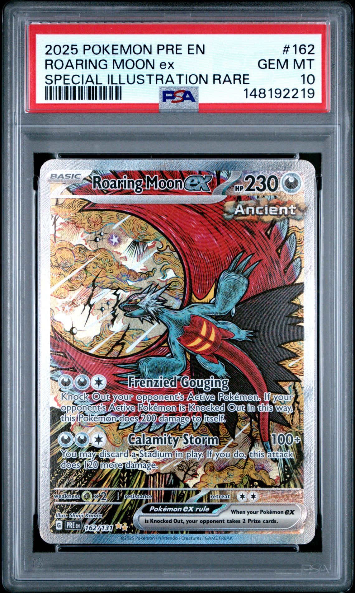 2025 Pokemon POKEMON PRE EN-PRISMATIC EVOLUTIONS SPECIAL ILLUSTRATION RARE #162 Roaring Moon Ex front