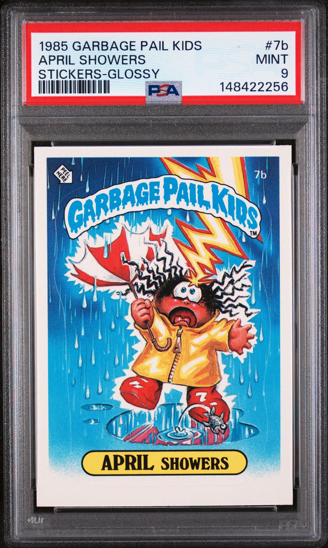 1985 Topps Garbage Pail Kids Series 1 Stickers/Base-Glossy #7B April Showers front