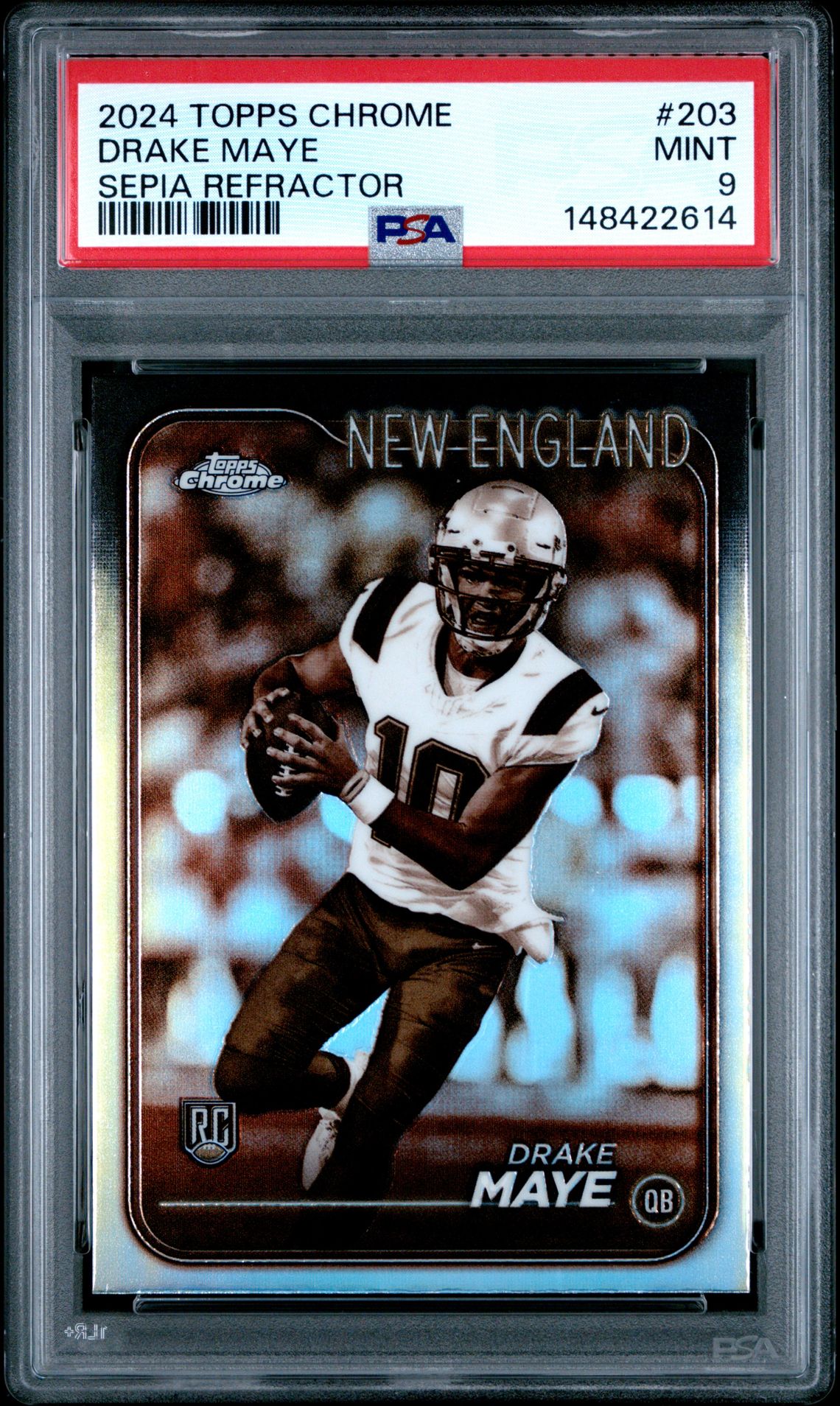2024 Topps Chrome TOPPS CHROME SEPIA REFRACTOR #203 Drake Maye front