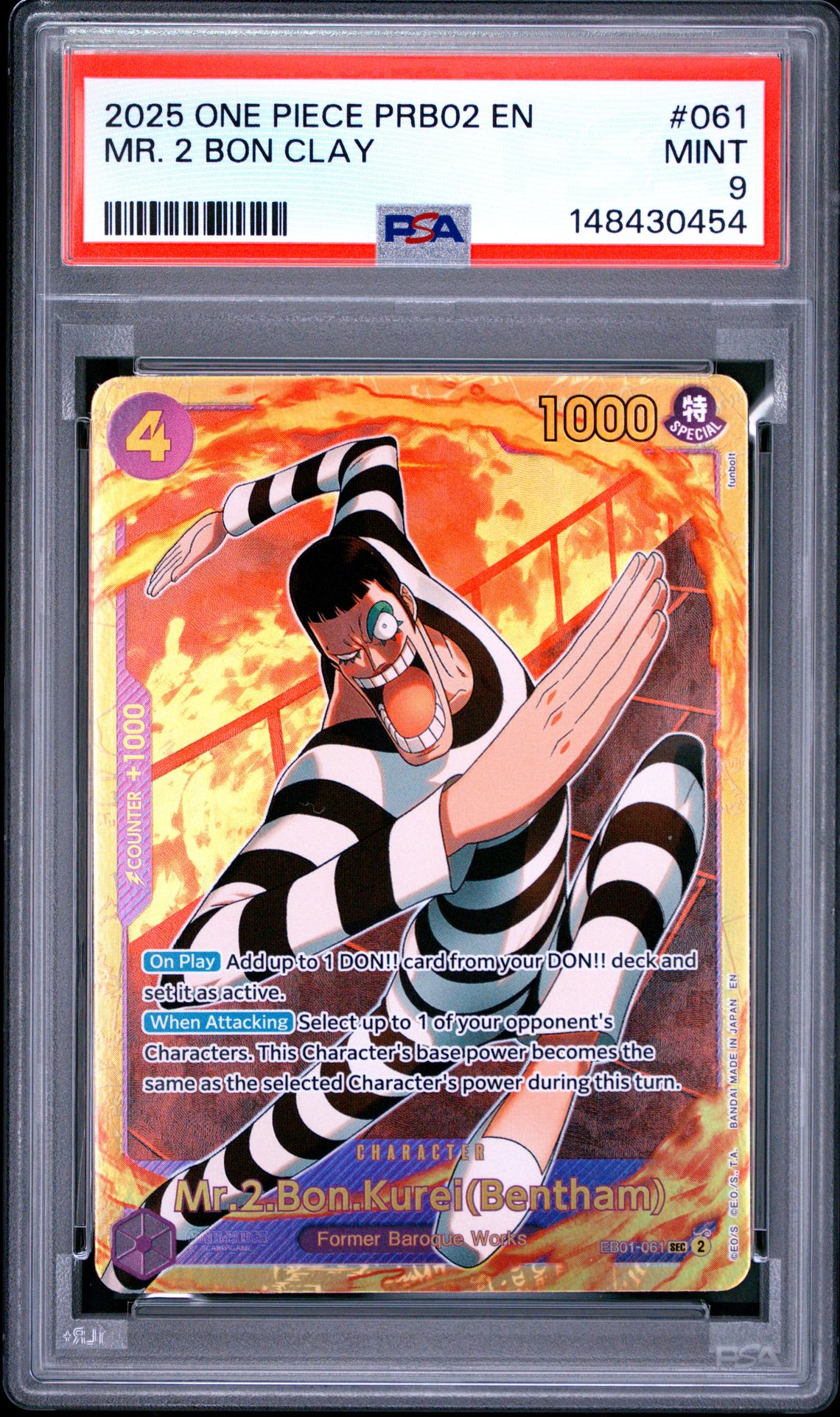 2025 One Piece ONE PIECE PRB02-PREMIUM BOOSTER -ONE PIECE CARD THE BEST- VOL.2 #061 Mr. 2 Bon Clay front