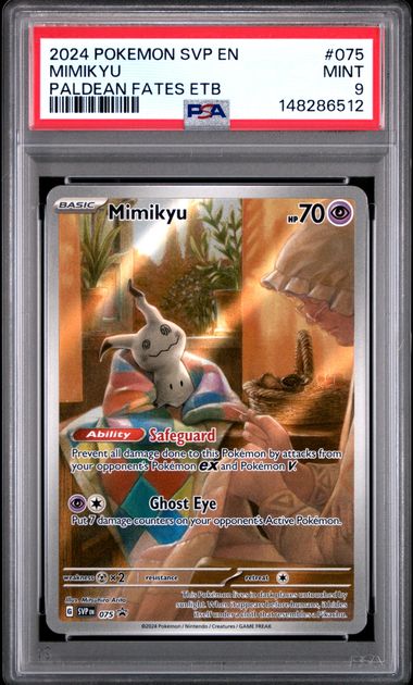 2024 POKEMON SVP EN-SV BLACK STAR PROMO #075 MIMIKYU PALDEAN FATES ETB (PSA 9) (PSA 9) – 148286512