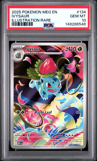 2025 POKEMON MEG EN-MEGA EVOLUTION #134 IVYSAUR ILLUSTRATION RARE (PSA 10) (PSA 10) – 148286546