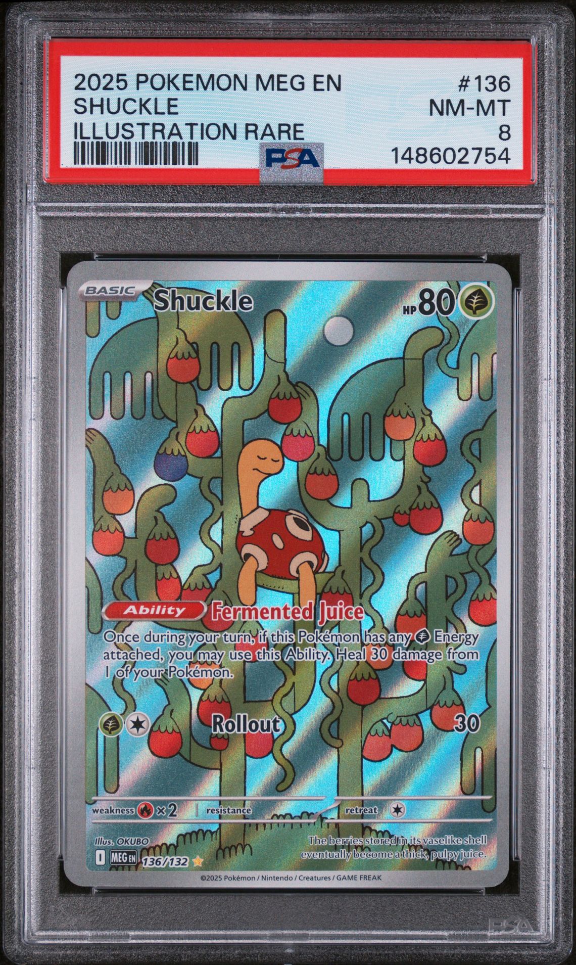 2025 Pokemon POKEMON MEG EN-MEGA EVOLUTION ILLUSTRATION RARE #136 Shuckle front