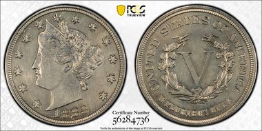 1883 5C No CENTS N1