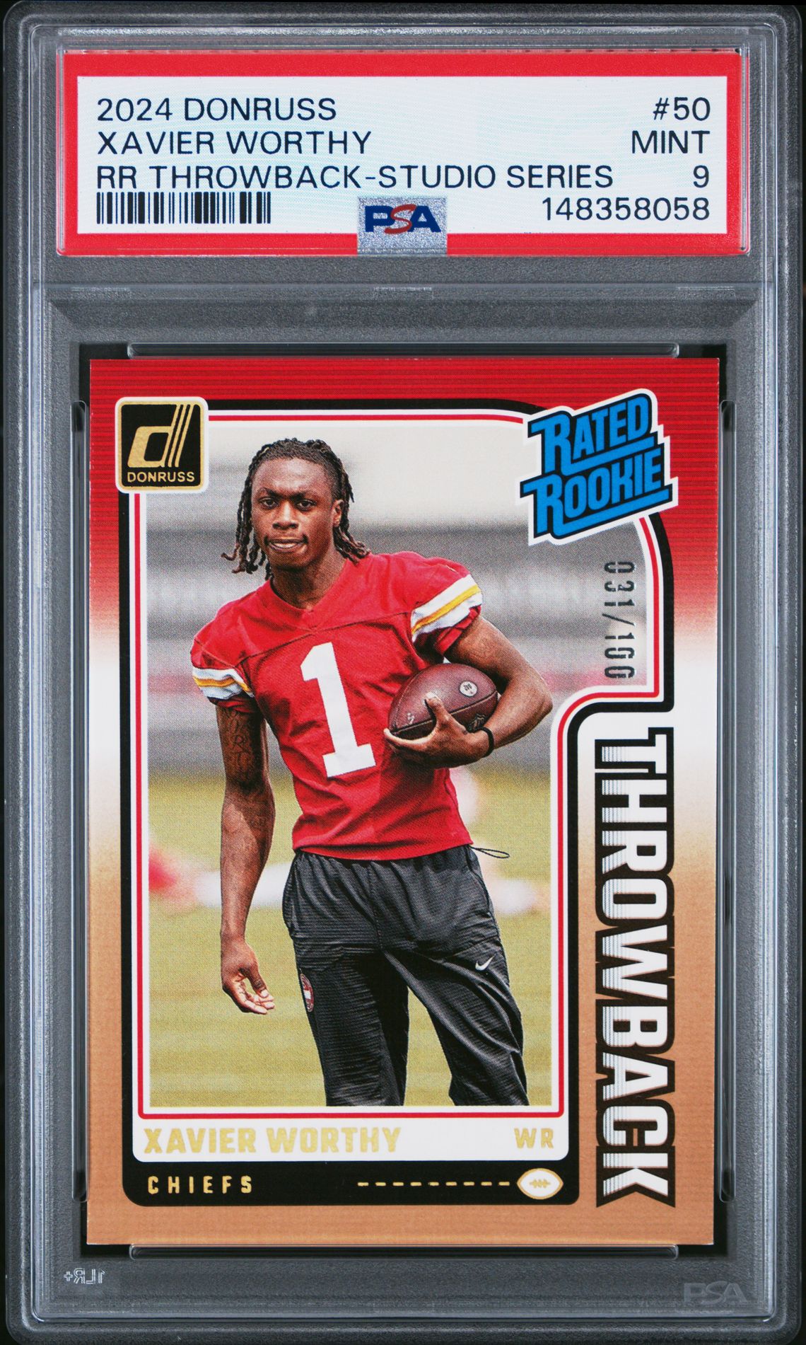 2024 Panini PANINI DONRUSS RATED ROOKIES THROWBACK RR THROWBACK-STUDIO SERIES #50 Xavier Worthy front