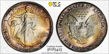 1986 $1 Silver Eagle MS68