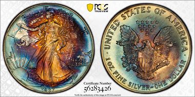 1987 $1 Silver Eagle MS67