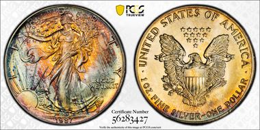 1987 $1 Silver Eagle MS67