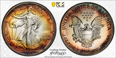 1989 $1 Silver Eagle MS68