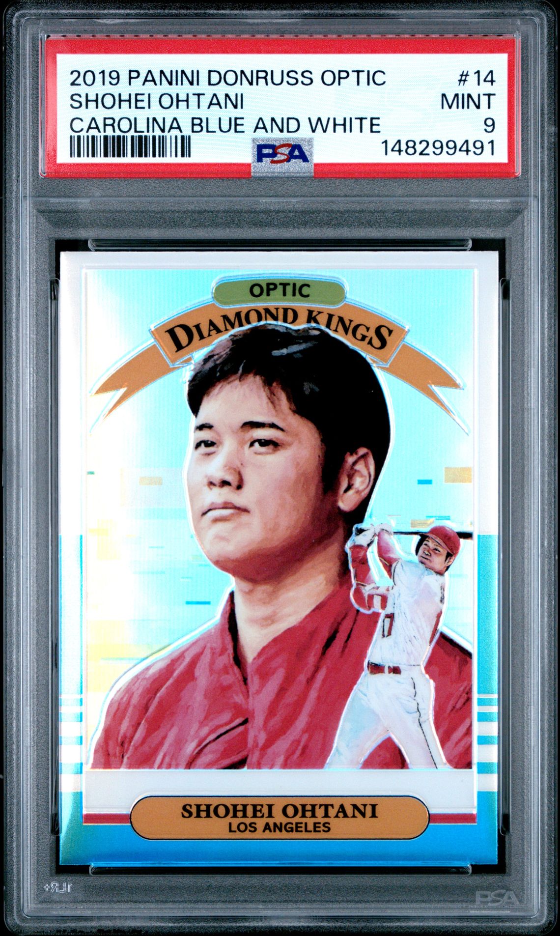 2019 Panini PANINI DONRUSS OPTIC CAROLINA BLUE AND WHITE #14 Shohei Ohtani front