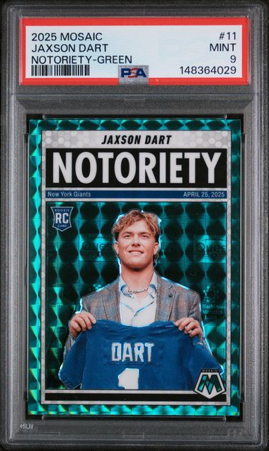 2025 Panini PANINI MOSAIC NOTORIETY Green #11 Jaxson Dart front