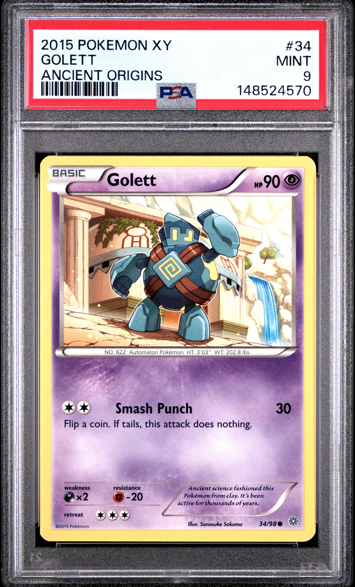 2015 Pokemon POKEMON XY ANCIENT ORIGINS #34 Golett front