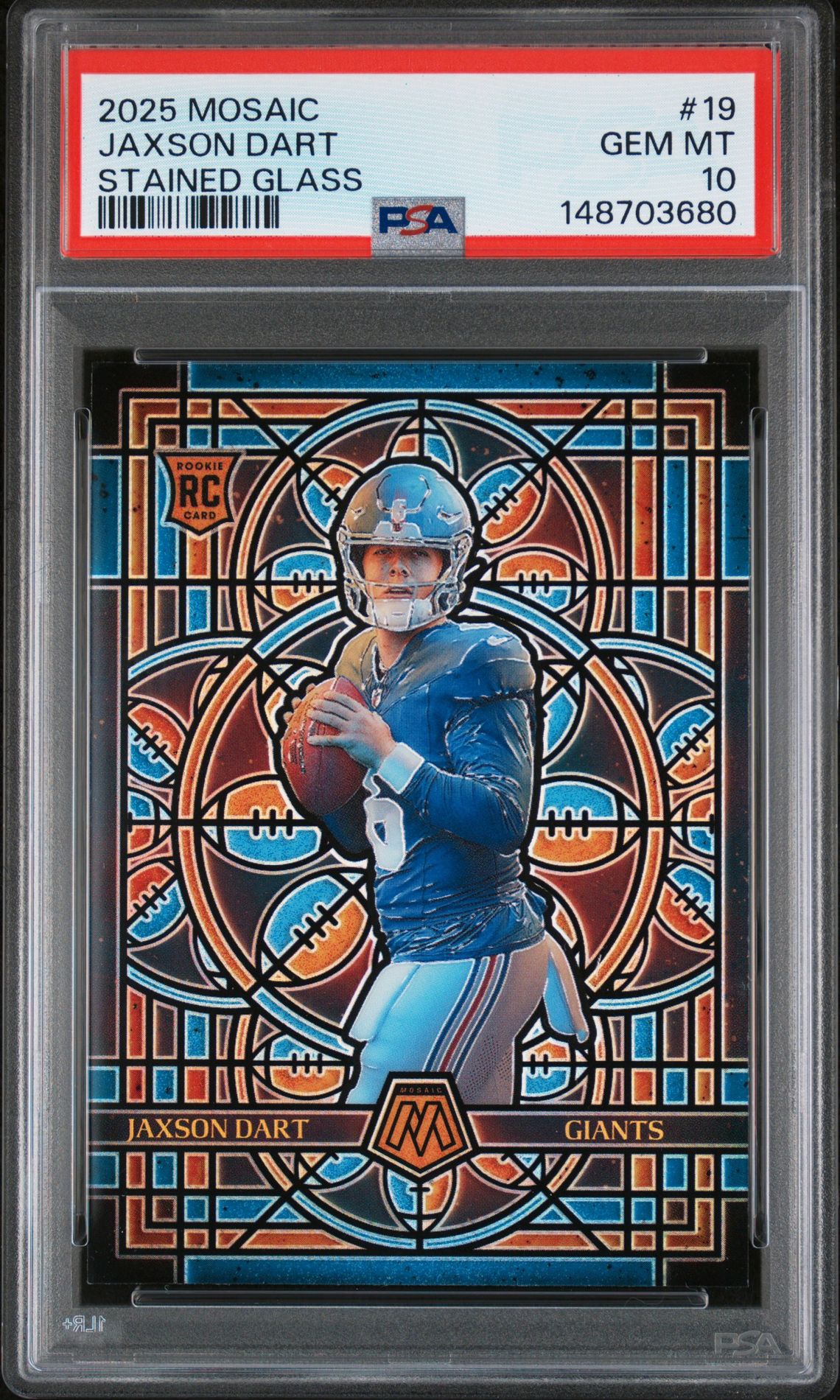 2025 Panini Mosaic Stained Glass Jaxson Dart #19 Gem Mt 10 front