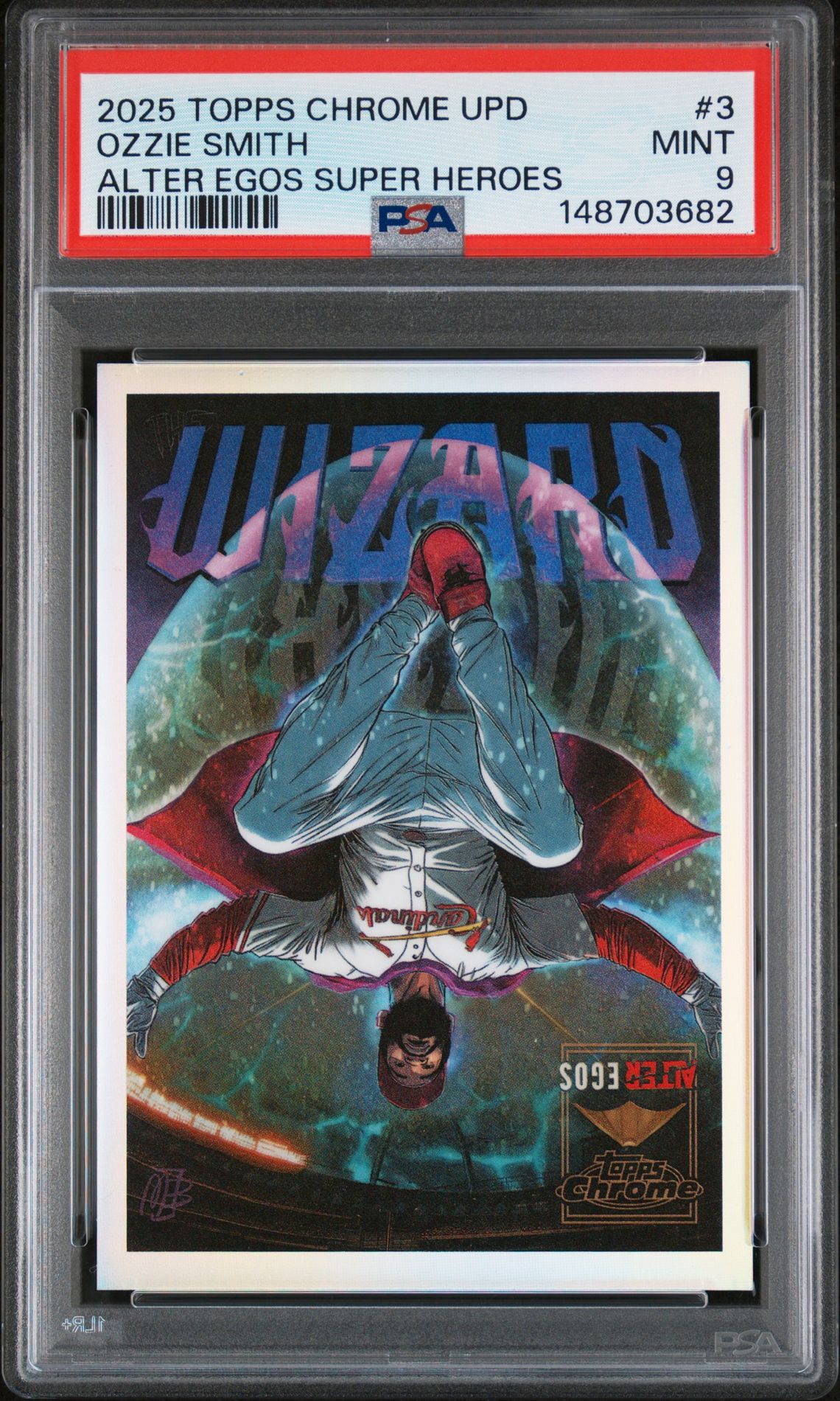 2025 Topps Chrome Update Alter Egos Super Heroes Ozzie Smith #3 (Alter Egos Super Heroes) Mint 9 front