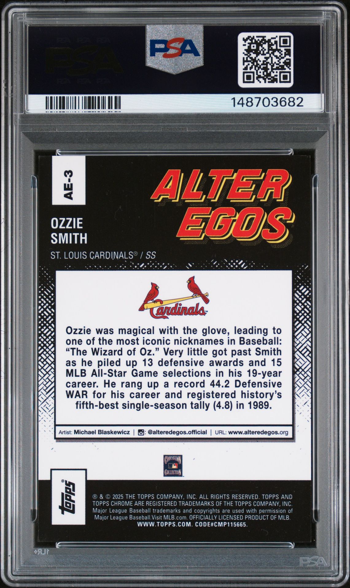 2025 Topps Chrome Update Alter Egos Super Heroes Ozzie Smith #3 (Alter Egos Super Heroes) Mint 9 back