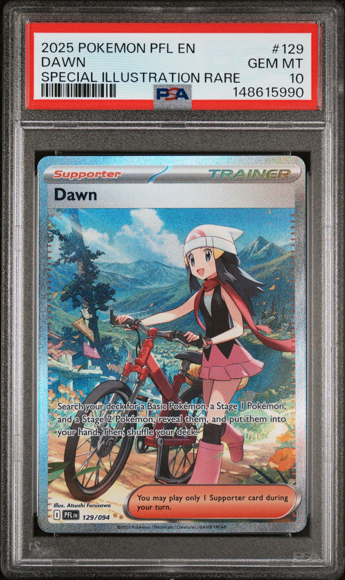 2025 Pokemon Pfl En-Phantasmal Flames Dawn #129 (Special Illustration Rare) Gem Mt 10 front