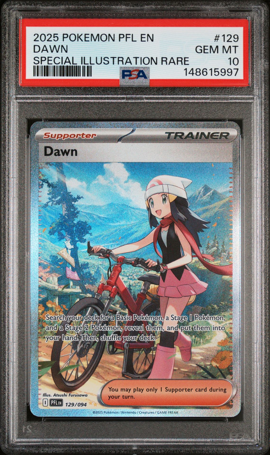 2025 Pokemon Pfl En-Phantasmal Flames Dawn #129 (Special Illustration Rare) Gem Mt 10 front
