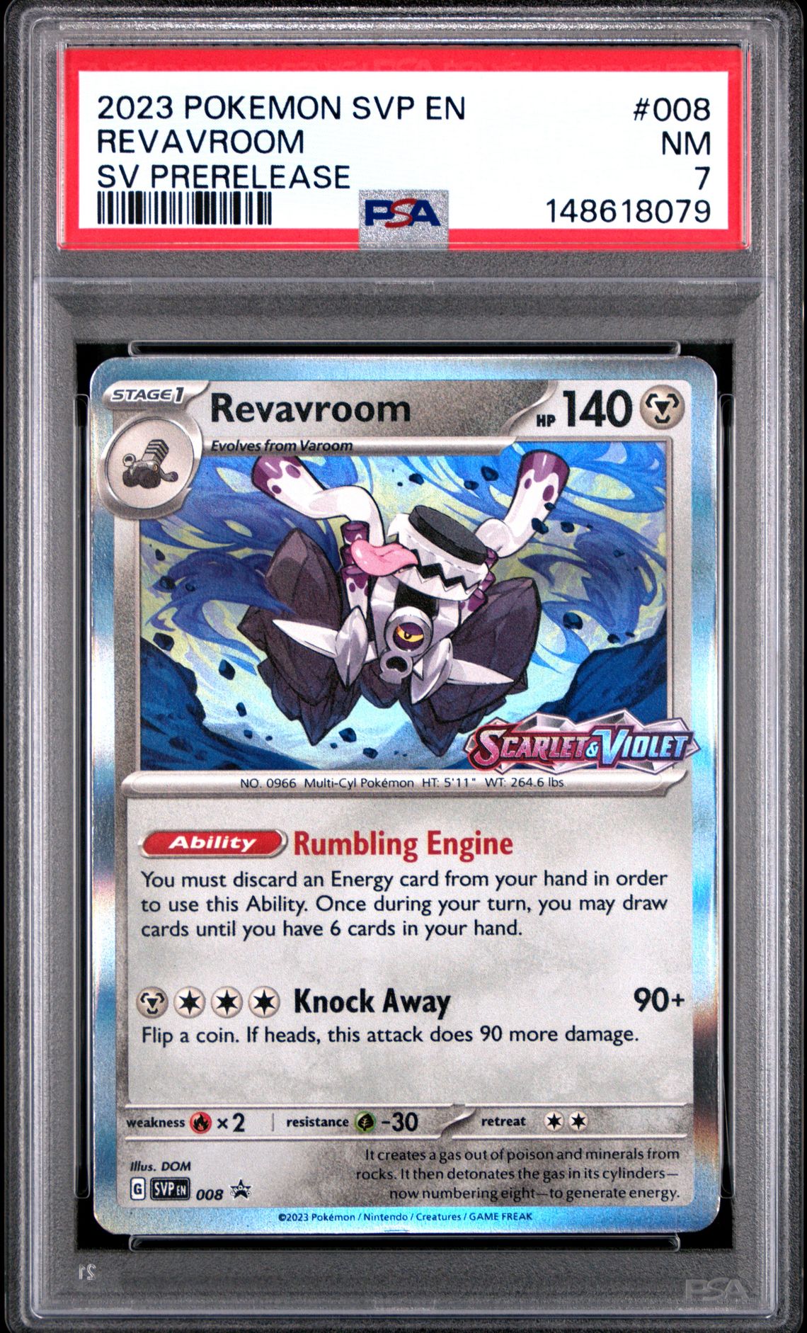2023 Pokemon POKEMON SVP EN-SV BLACK STAR PROMO SV PRERELEASE #008 Revavroom front