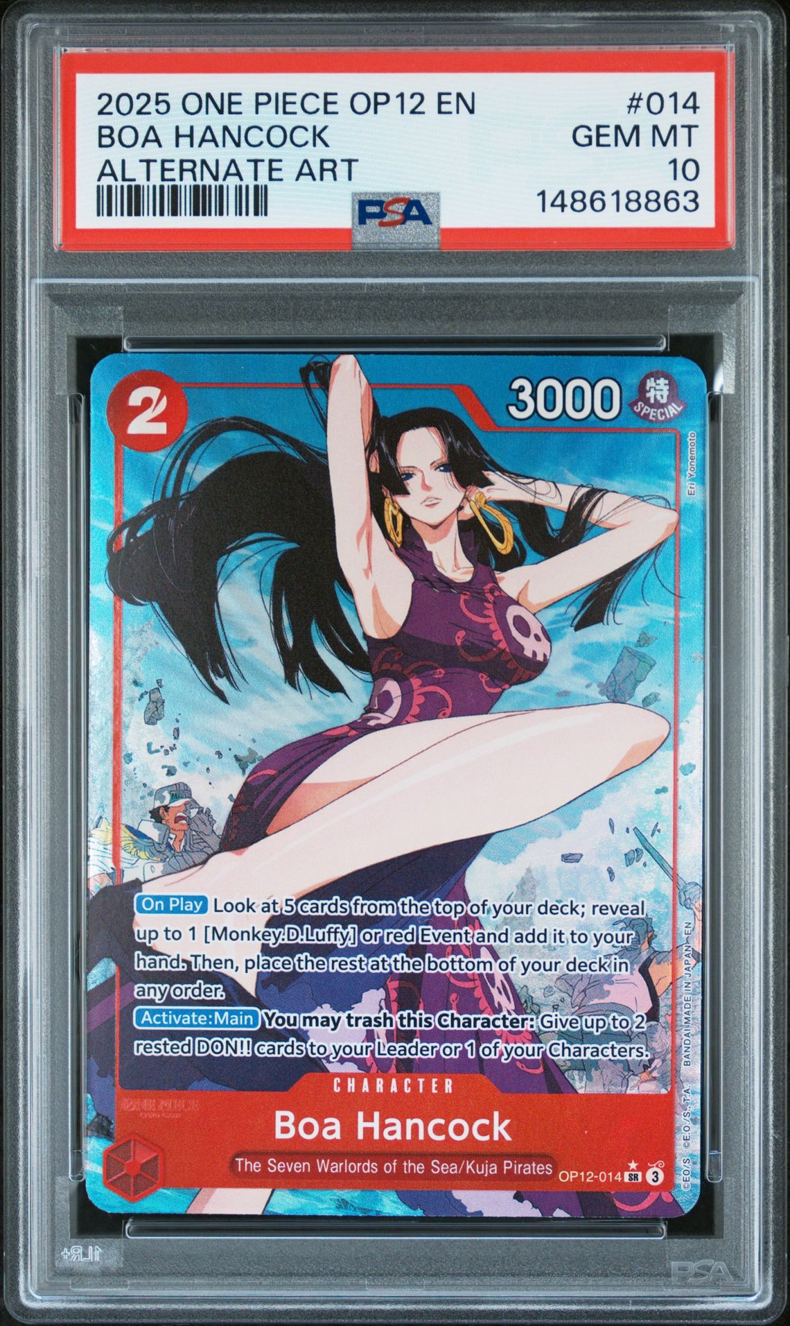 2025 One Piece Op12-Legacy Of The Master Boa Hancock #014 (Alternate Art) Gem Mt 10 front