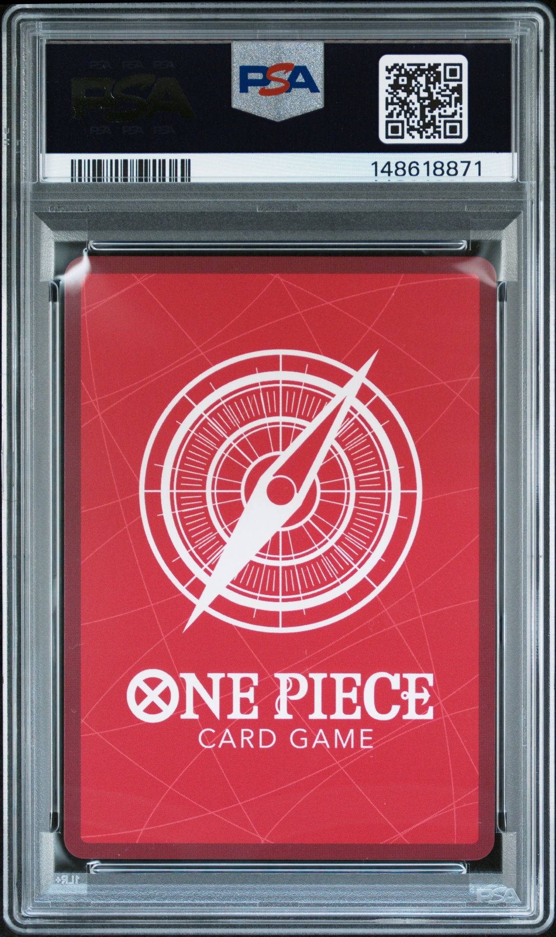 2025 One Piece Op11-A Fist Of Divine Speed Monkey D. Luffy #040 (Alternate Art) Gem Mt 10 back view - PSA certificate #148618871