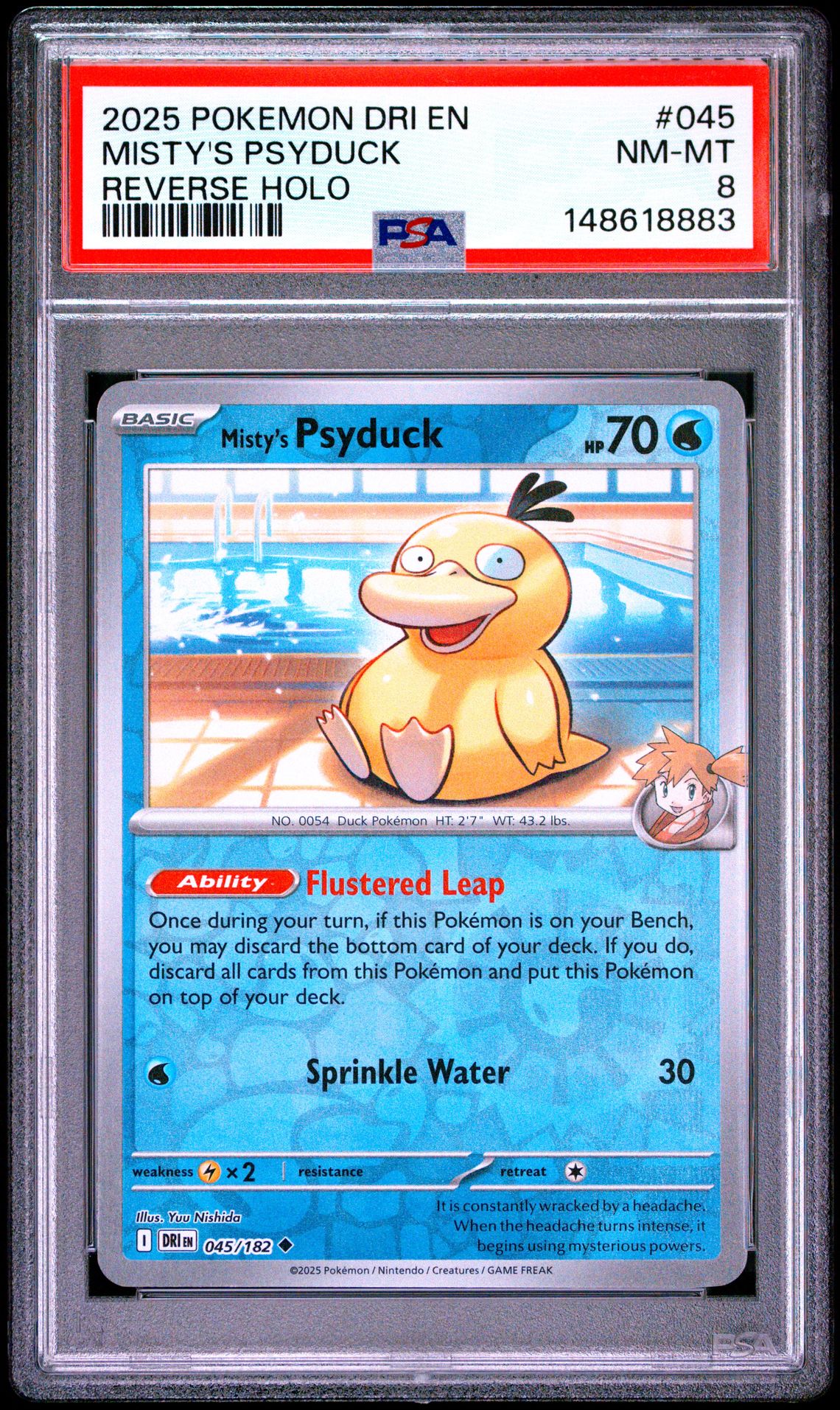 2025 Pokemon Dri En-Destined Rivals Misty's Psyduck #045 (Reverse Holo) Nm-Mt 8 front