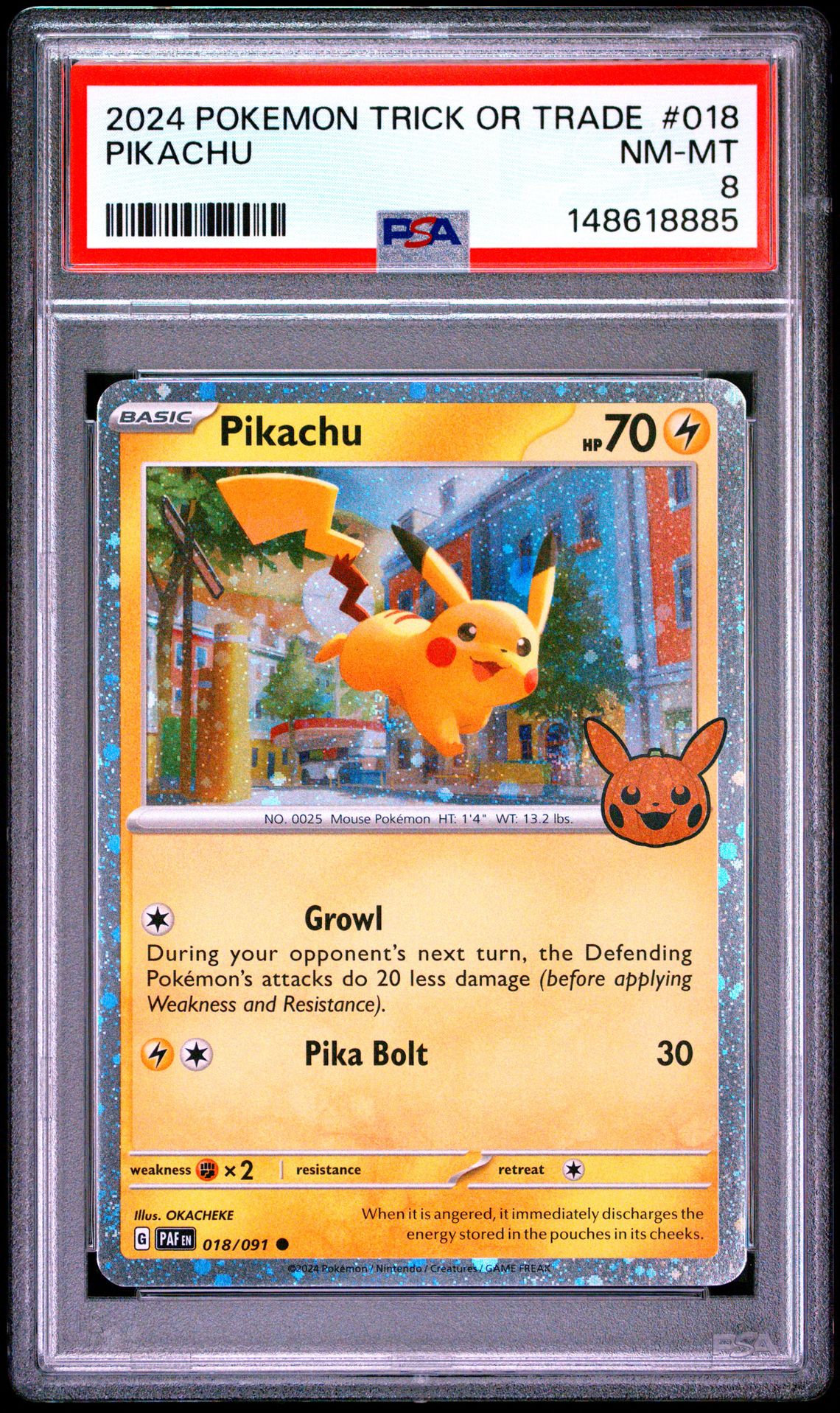2024 Pokemon Trick Or Trade Pikachu #018 Nm-Mt 8 front