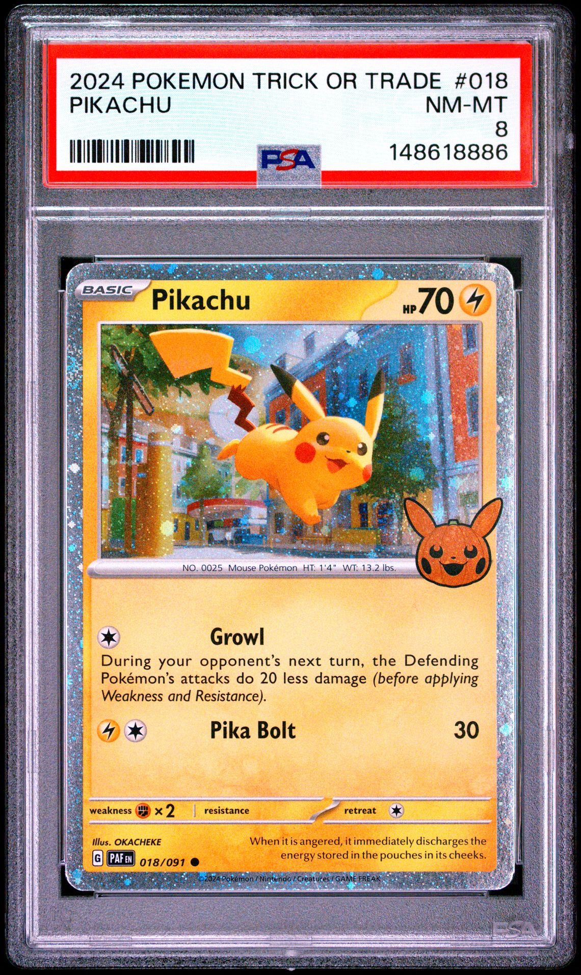 2024 Pokemon Trick Or Trade Pikachu #018 Nm-Mt 8 front