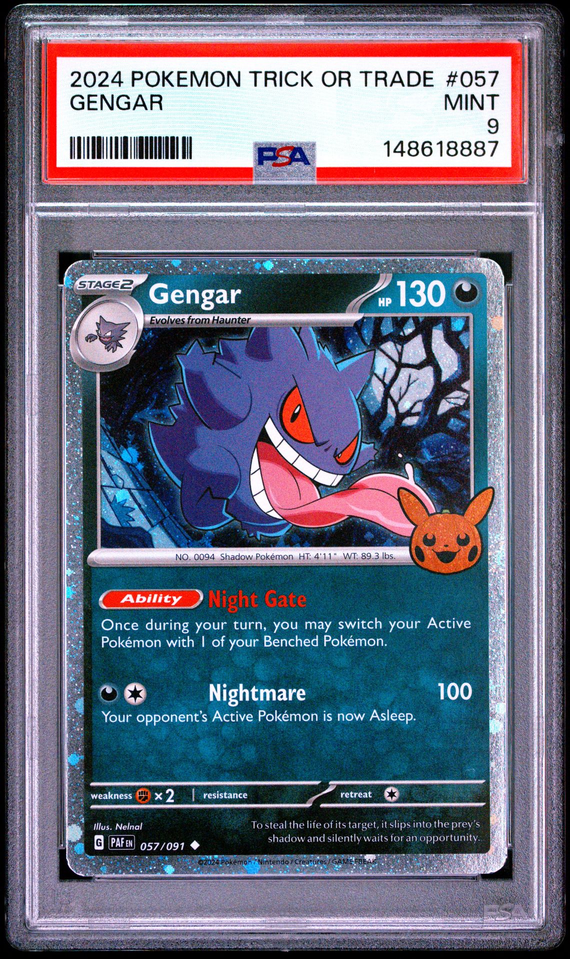 2024 Pokemon Trick Or Trade Gengar #057 Mint 9 front