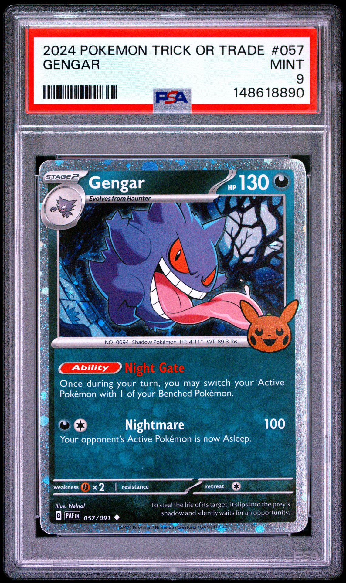 2024 Pokemon Trick Or Trade Gengar #057 Mint 9 front