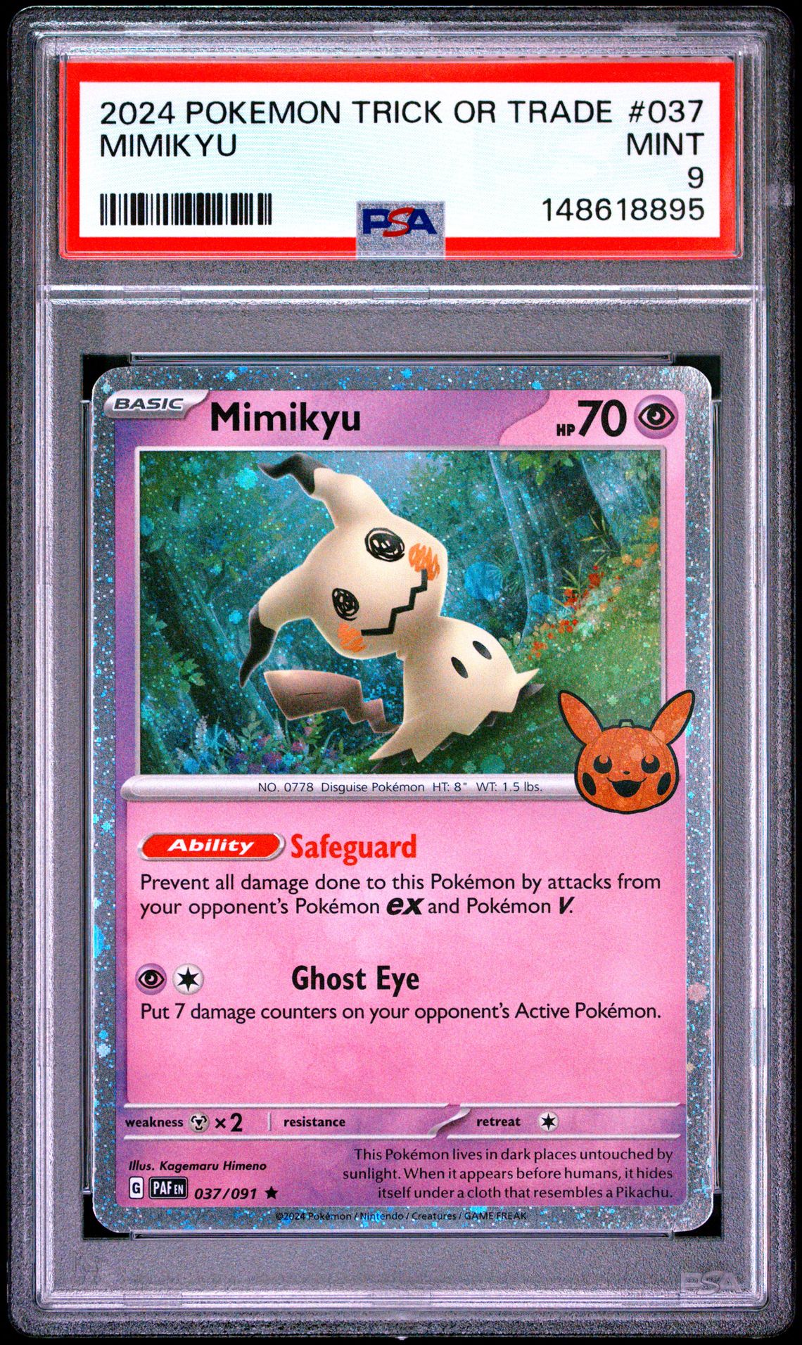 2024 Pokemon Trick Or Trade Mimikyu #037 Mint 9 front