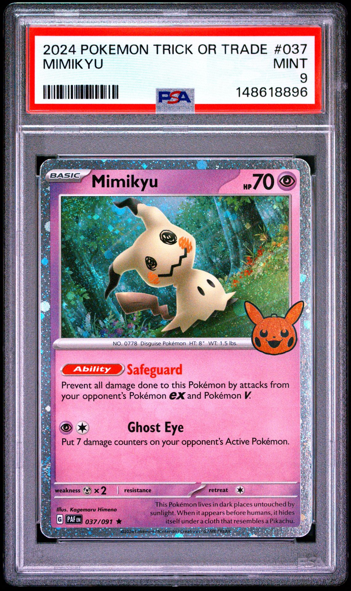 2024 Pokemon Trick Or Trade Mimikyu #037 Mint 9 front