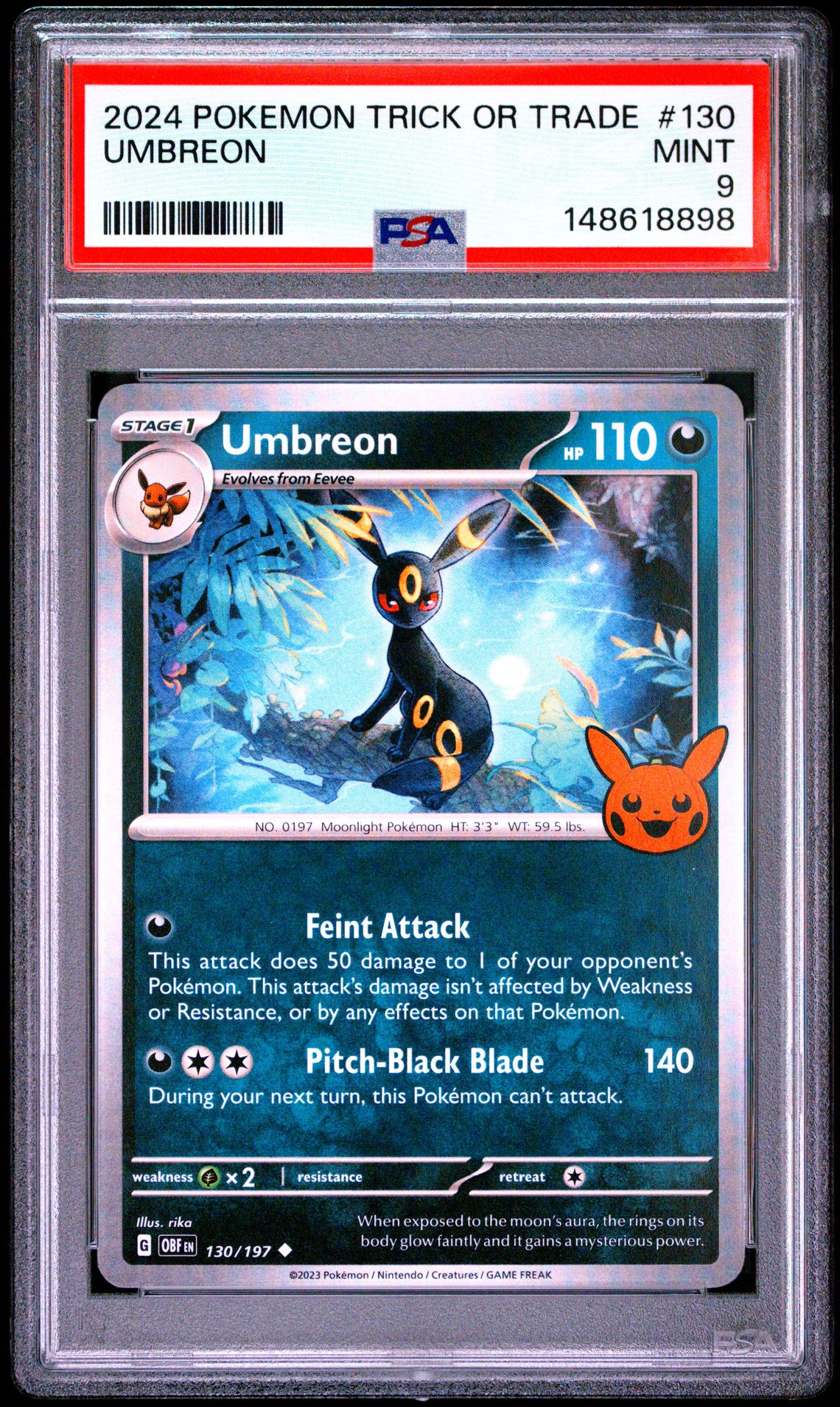 2024 Pokemon Trick Or Trade Umbreon #130 Mint 9 front