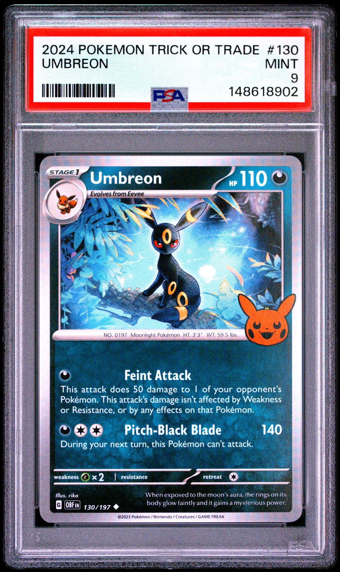 2024 Pokemon Trick Or Trade Umbreon #130 Mint 9 front